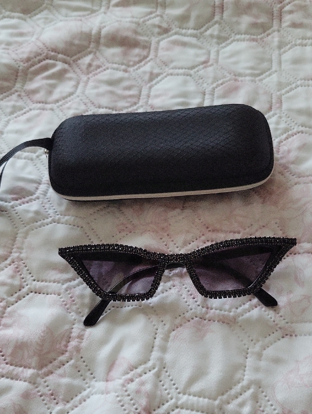 Nordstrom Black Rhinestone Cat Eye Sunglasses